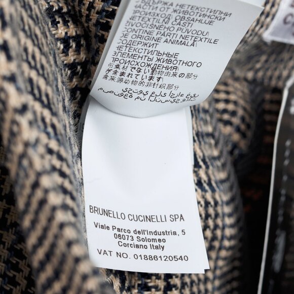 Brunello Cucinnelli SS/19 Beige & Black Linen Check Trousers - Picture 16 of 16